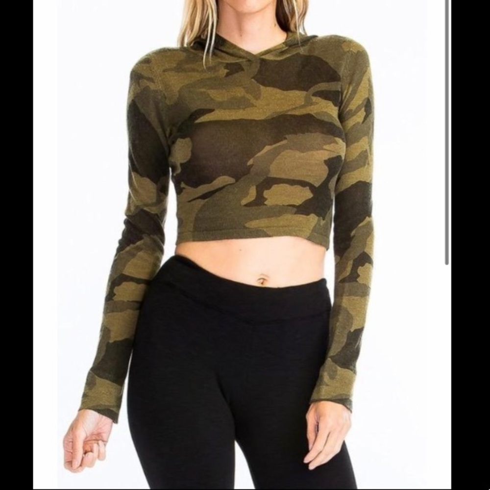 Camo Crop Hoodie